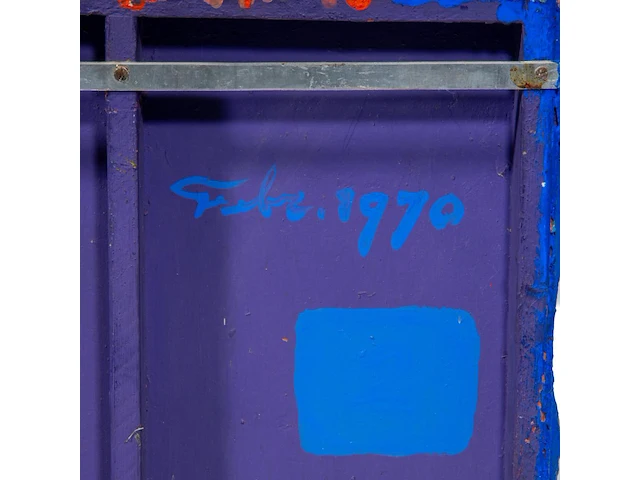 Bram bogart (1921-2012), 'oranjeenblauw', febr. 1970, mixed media 64 x 56 cm. (25.19 x 22.05 in.) - afbeelding 3 van  9