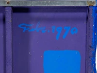 Bram bogart (1921-2012), 'oranjeenblauw', febr. 1970, mixed media 64 x 56 cm. (25.19 x 22.05 in.) - afbeelding 3 van  9