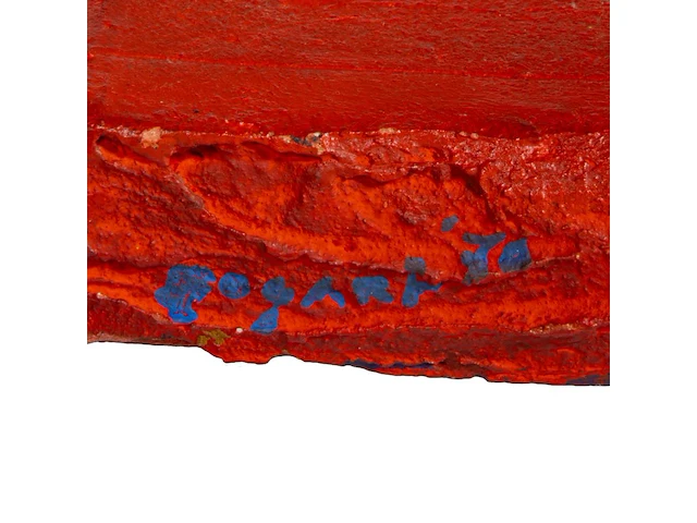 Bram bogart (1921-2012), 'oranjeenblauw', febr. 1970, mixed media 64 x 56 cm. (25.19 x 22.05 in.) - afbeelding 5 van  9