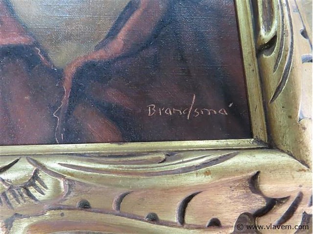 Brandsma olie op doek, gesigneerd, 31x36cm - afbeelding 3 van  3