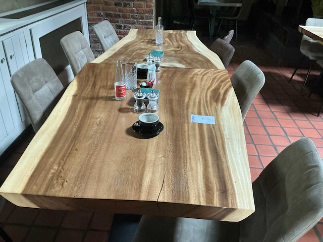 Brasserietafel met massief houten tafelblad (2x) - afbeelding 1 van  5