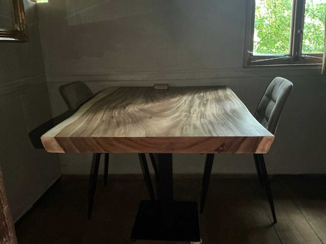 Brasserietafel met massief houten tafelblad (3x) - afbeelding 2 van  6