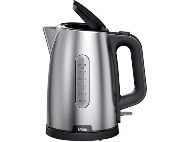 Braun kettle wk1500bk black 2200 w 1,7 l roestvrij staal - afbeelding 1 van  4