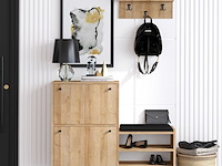 Bred schoenenkast | 100% melamine | eiken - afbeelding 1 van  5