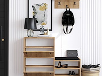 Bred schoenenkast | 100% melamine | eiken - afbeelding 3 van  5