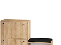 Bred schoenenkast | 100% melamine | eiken - afbeelding 4 van  5