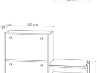Bred schoenenkast | 100% melamine | eiken - afbeelding 5 van  5