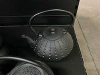 Bredemeijer gietijzeren theepotten + 4 onderzetters (5x) - afbeelding 8 van  11