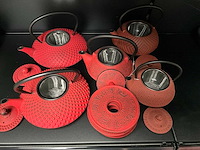 Bredemeijer gietijzeren theepotten + vier onderzetters (5x) - afbeelding 2 van  10