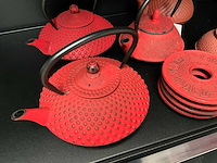 Bredemeijer gietijzeren theepotten + vier onderzetters (5x) - afbeelding 3 van  10