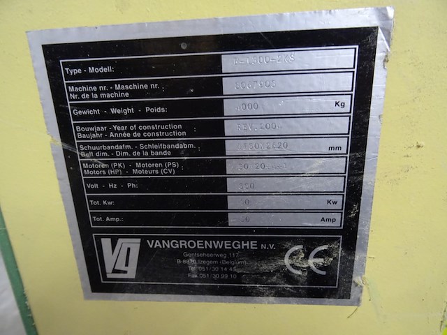 Breedband-schuurmachine van groeneweghe - afbeelding 6 van  7