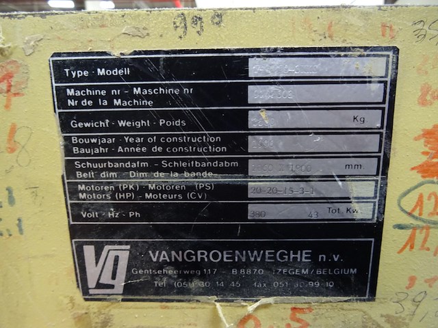 Breedband-schuurmachine van groeneweghe - afbeelding 6 van  8