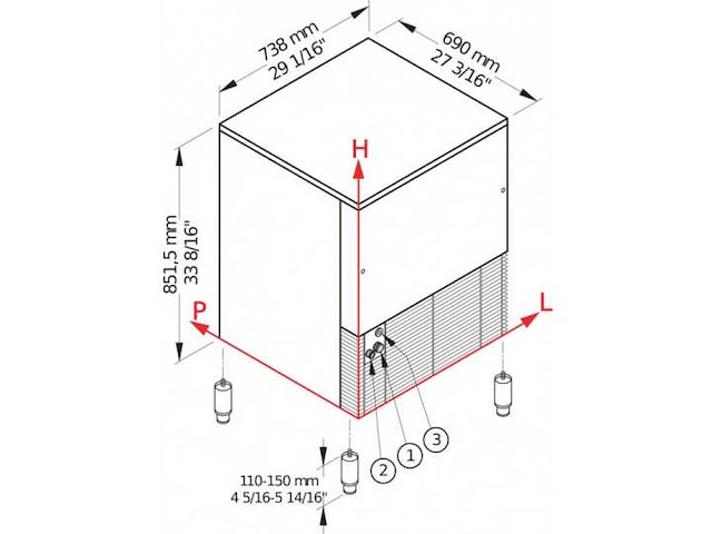 Brema - cocktail schaafijsmachine 142 kg/24 uur - brema - tb 1404a hc - ijsverwerkingsmachine - afbeelding 2 van  2