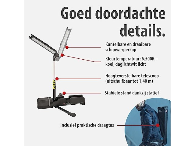 Brennenstuhl multi battery led-telescoopbouwlamp - afbeelding 3 van  5