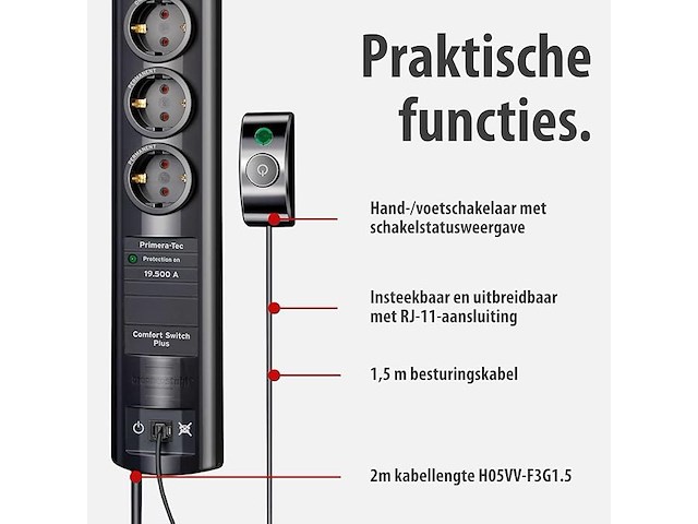 Brennenstuhl switch plus stekkerdoos - afbeelding 2 van  4