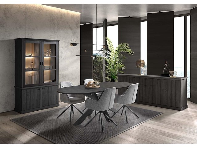 Brentford deens ovale tafel 200 cm blackwood - afbeelding 6 van  6