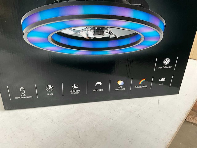 Brilliant mondello zwart ventilator lamp met afstandsbediening - afbeelding 3 van  6