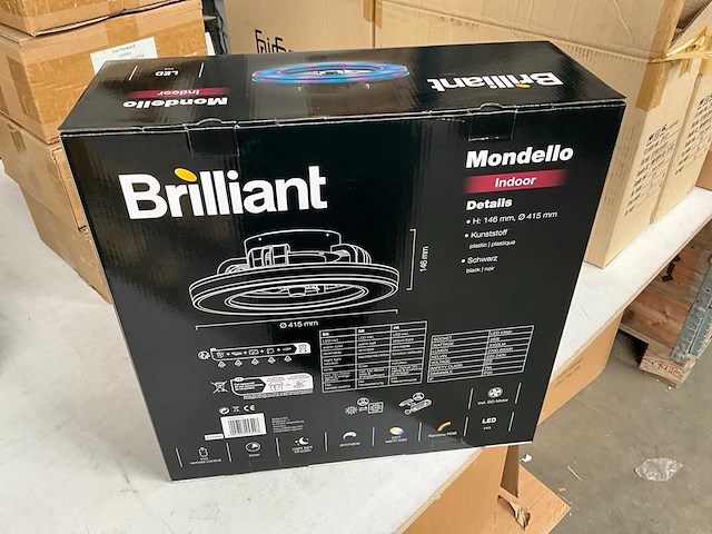 Brilliant mondello zwart ventilator lamp met afstandsbediening - afbeelding 4 van  6