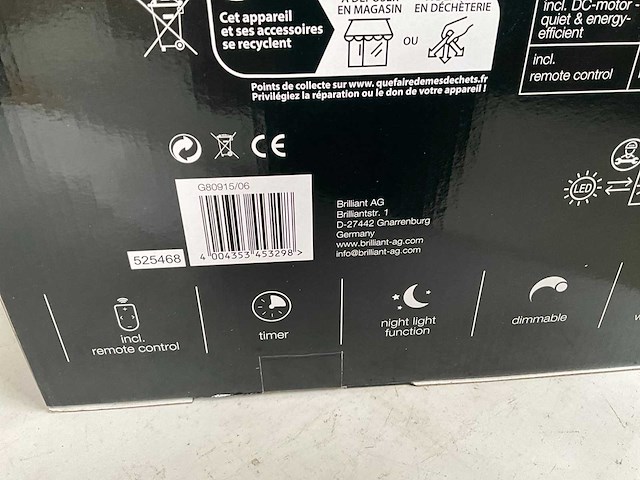 Brilliant mondello zwart ventilator lamp met afstandsbediening - afbeelding 6 van  6