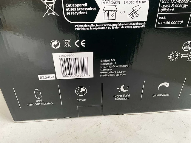 Brilliant mondello zwart ventilator lamp met afstandsbediening - afbeelding 6 van  6