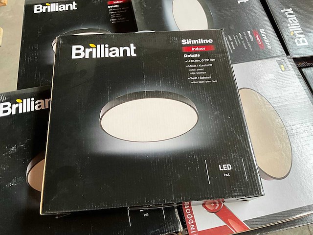 Brilliant slimline zwart plafondlamp ?33 cm (54x) - afbeelding 3 van  8