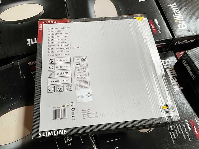 Brilliant slimline zwart plafondlamp ?33 cm (54x) - afbeelding 7 van  8