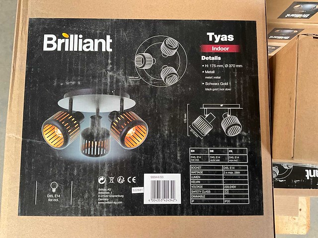 Brilliant tyas 3-lichts plafondlamp (9x) - afbeelding 3 van  4
