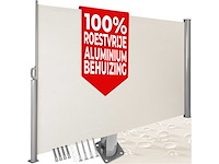 Brise-vent extensible en aluminium 180 x 300 cm beige - afbeelding 3 van  10