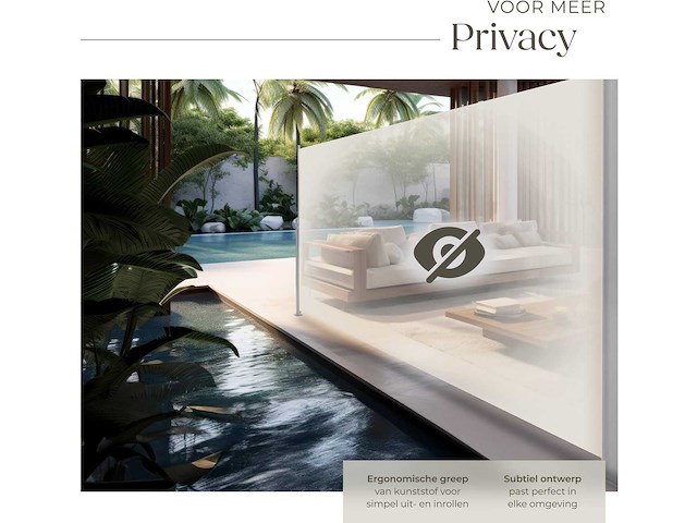 Brise-vent extensible en aluminium 180 x 300 cm beige - afbeelding 4 van  10