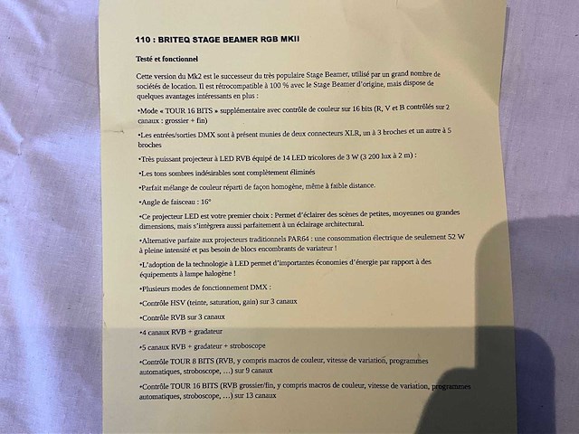 Briteq bt stagebeamer mkii spotlight - afbeelding 4 van  4