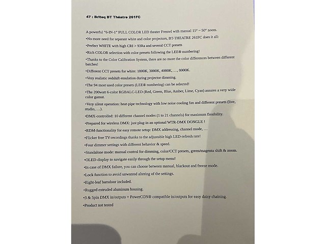 Briteq bt theatre 261fc spotlight - afbeelding 5 van  5