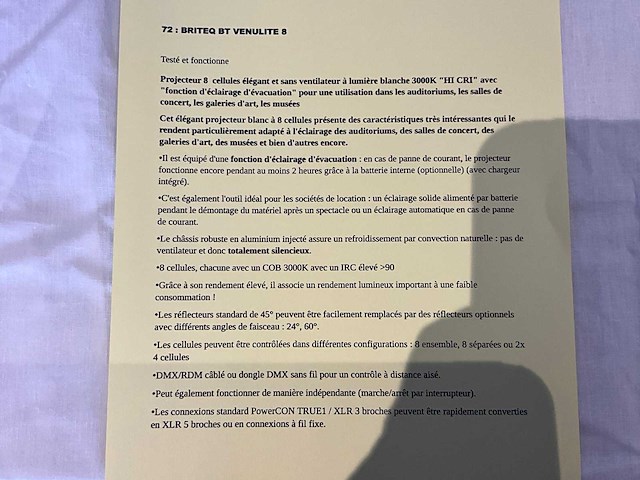 Briteq bt venulite 8 spotlight - afbeelding 4 van  4