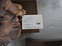 Brocante: 2x beeld hars op houten sokkel - afbeelding 5 van  7