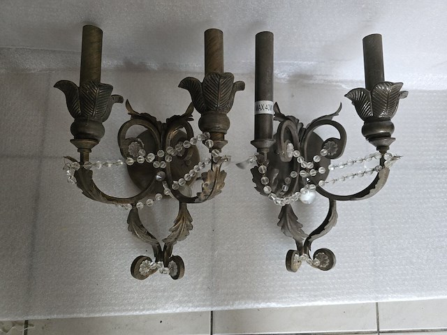 Brocante: 2x muurlamp - afbeelding 1 van  5