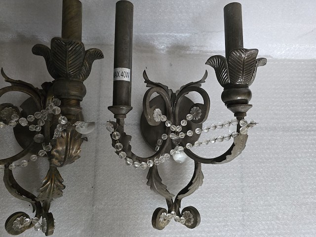 Brocante: 2x muurlamp - afbeelding 3 van  5