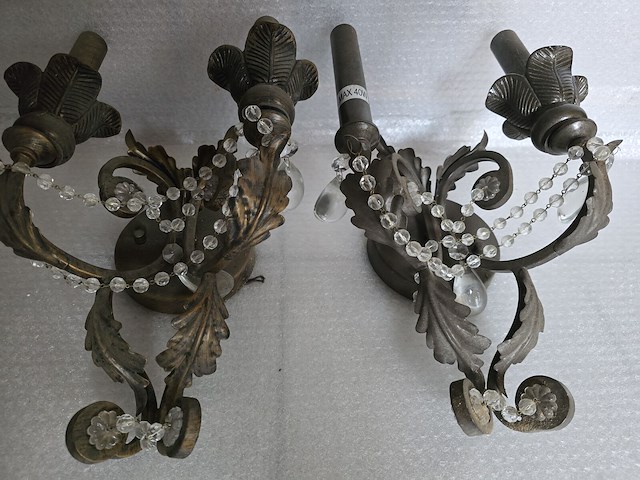 Brocante: 2x muurlamp - afbeelding 4 van  5