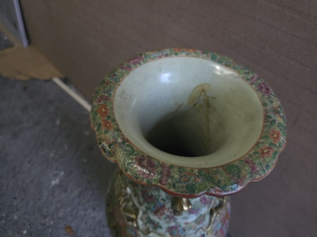 Brocante: chinese vaas (gelijmd!) - afbeelding 5 van  10