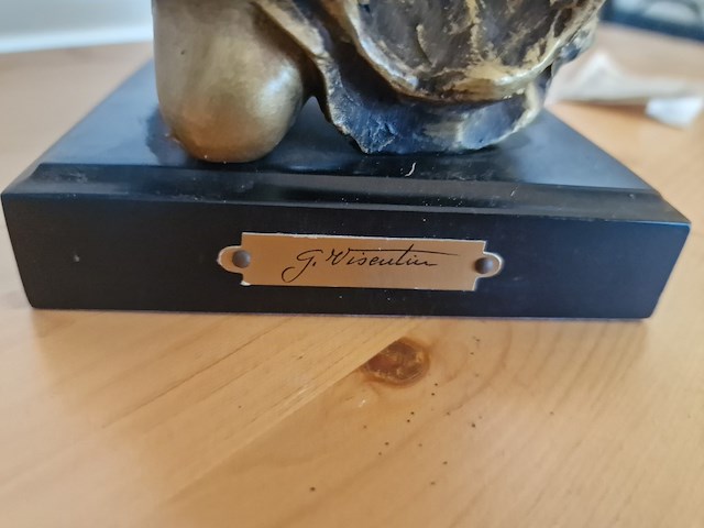 Brocante: dame hars in goudkleur - afbeelding 4 van  5