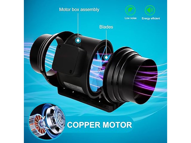 Brogachy regelbare buisventilator (100 mm) - afbeelding 3 van  5