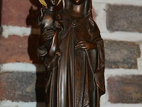 Bronsen beeld maria op marmeren voet - afbeelding 2 van  2