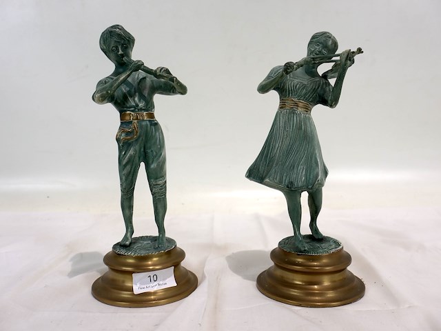 Bronze duo muzikanten - afbeelding 1 van  9