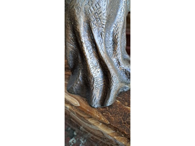 Bronzen art deco dame - afbeelding 3 van  3