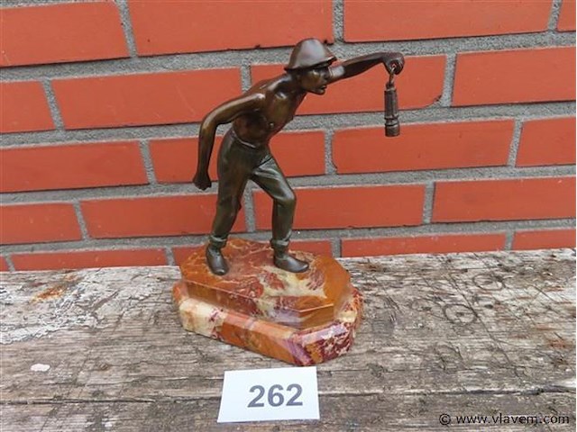 Bronzen beeld mijnwerker - afbeelding 1 van  6