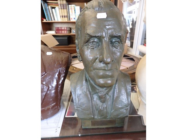 Bronzen buste hoogte 47cm - afbeelding 1 van  2