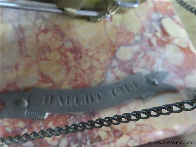 Bronzen kanon op marmeren basis, 32x17cm, h 15cm - afbeelding 2 van  8