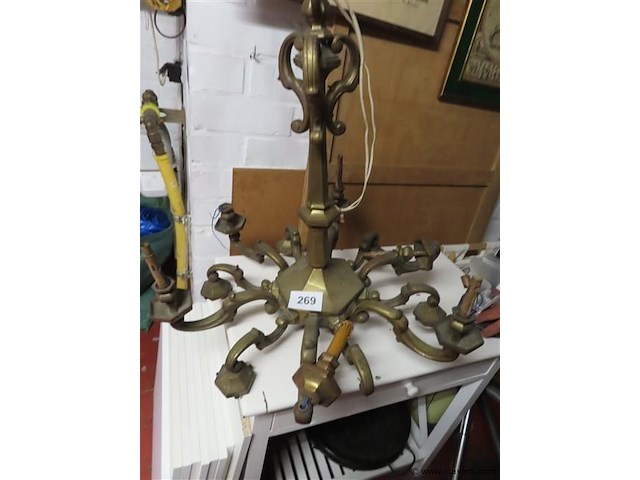 Bronzen luchter voor onderdelen - afbeelding 1 van  3