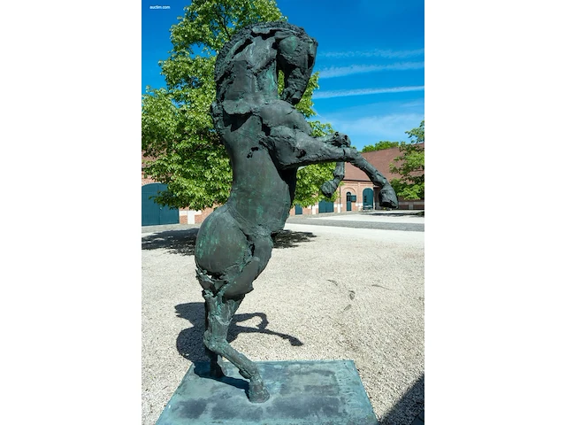 Bronzen monumentaal steigerend paard jan... - afbeelding 4 van  17