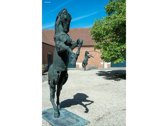 Bronzen monumentaal steigerend paard jan... - afbeelding 7 van  17
