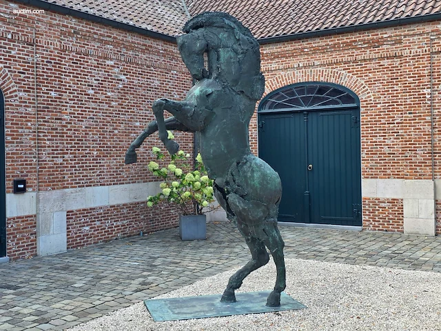 Bronzen monumentaal steigerend paard jan... - afbeelding 1 van  17