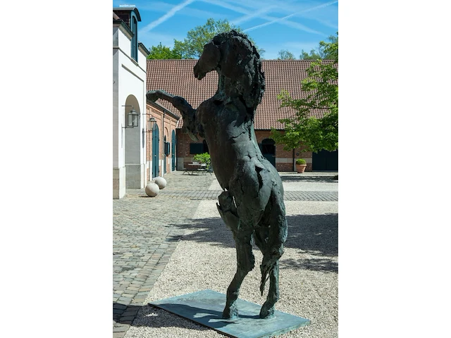 Bronzen monumentaal steigerend paard jan... - afbeelding 3 van  12